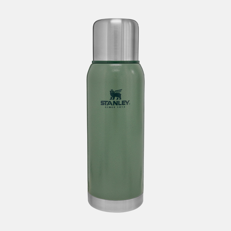 ADVENTURE STAINLESS STEEL VACUUM BOTTLE | 1L תרמוס שתייה בצבע ירוק ובצבע hammertone 